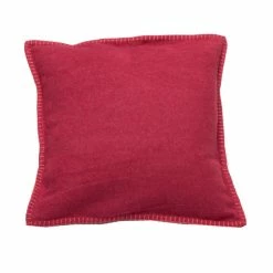 David Fussenegger SYLT Kissenhülle Uni Mit Zierstich - 40x40 Cm - Chinarot