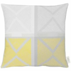 Apelt Loft Style Verona Kissenhülle - 49x49 Cm - Hellgrau/weiß/gelb