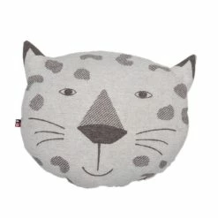 David Fussenegger JUWEL Leopard Kissen Mit Füllung - 40x30 Cm - Hellgrau