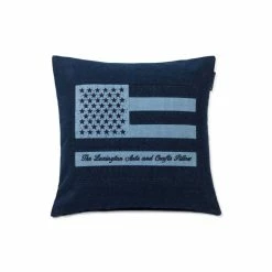 Lexington Denim Arts & Crafts Kissenhülle - 50x50 Cm - Denim Blue