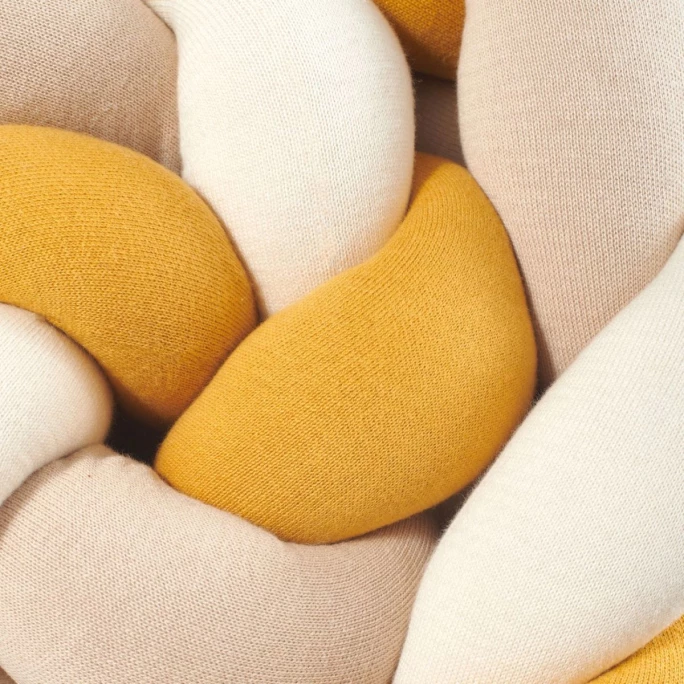 Nordic Coast Company Trio Strick Bettschlange Geflochten - 17x200 Cm - Natur/beige/curry Gelb 4 Nordic Coast Company Trio Strick Bettschlange Geflochten - 17x200 Cm - Natur/beige/curry Gelb - Image 2