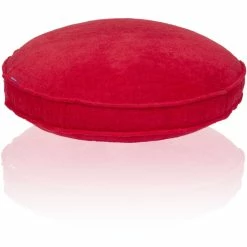 Farbenfreunde FRESH Frottee Stegkissen Rund - Mit Füllung - Ø 65 Cm - Höhe 10 Cm - Tomate