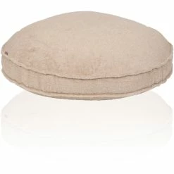 Farbenfreunde FRESH Frottee Stegkissen Rund - Mit Füllung - Ø 65 Cm - Höhe 10 Cm - Auster