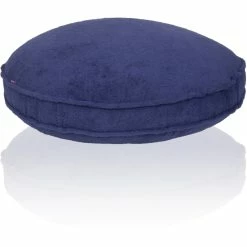 Farbenfreunde FRESH Frottee Stegkissen Rund - Mit Füllung - Ø 65 Cm - Höhe 10 Cm - Mitternacht