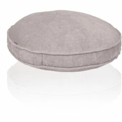 Farbenfreunde FRESH Frottee Stegkissen Rund - Mit Füllung - Ø 65 Cm - Höhe 10 Cm - Platingrau