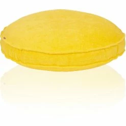 Farbenfreunde FRESH Frottee Stegkissen Rund - Mit Füllung - Ø 65 Cm - Höhe 10 Cm - Sunflower