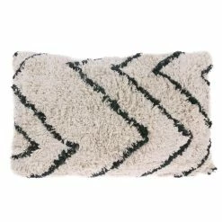 HK Living Cotton Zigzag Kissen Mit Füllung - 40x60 Cm - Black-cream